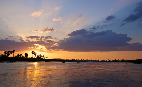 An African sunset over the Rufiji River, Tanzania's largest river. 